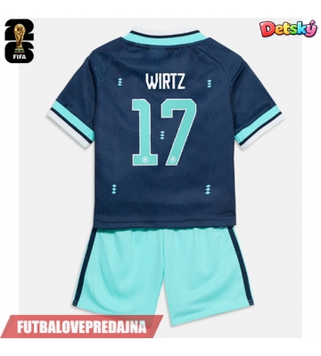 Lacne Dětský Futbalové dres Nemecko Florian Wirtz #17 MS 2026 Krátky Rukáv - Preč (+ trenírky)